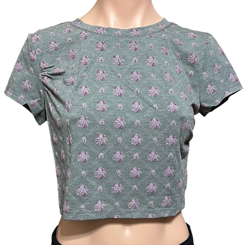 Free People Intimately Mix It Up Baby Crop Top Gray Combo NWT